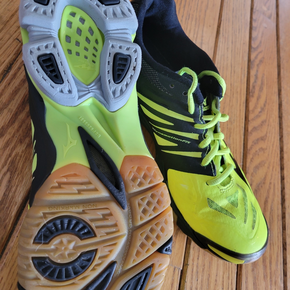 Mizuno Wave Lightning Men's Volleyball Shoes - Neon Yellow/Black - Picture 5 of 9